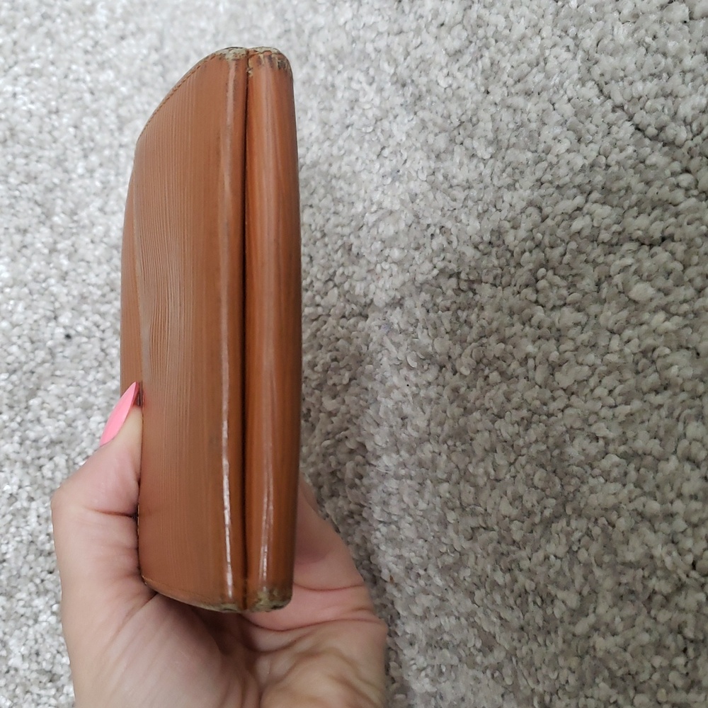 Louis Vuitton Cognac Brown Epi Leather Double Snap Wallet Authentic Vintage - Picture 8 of 14